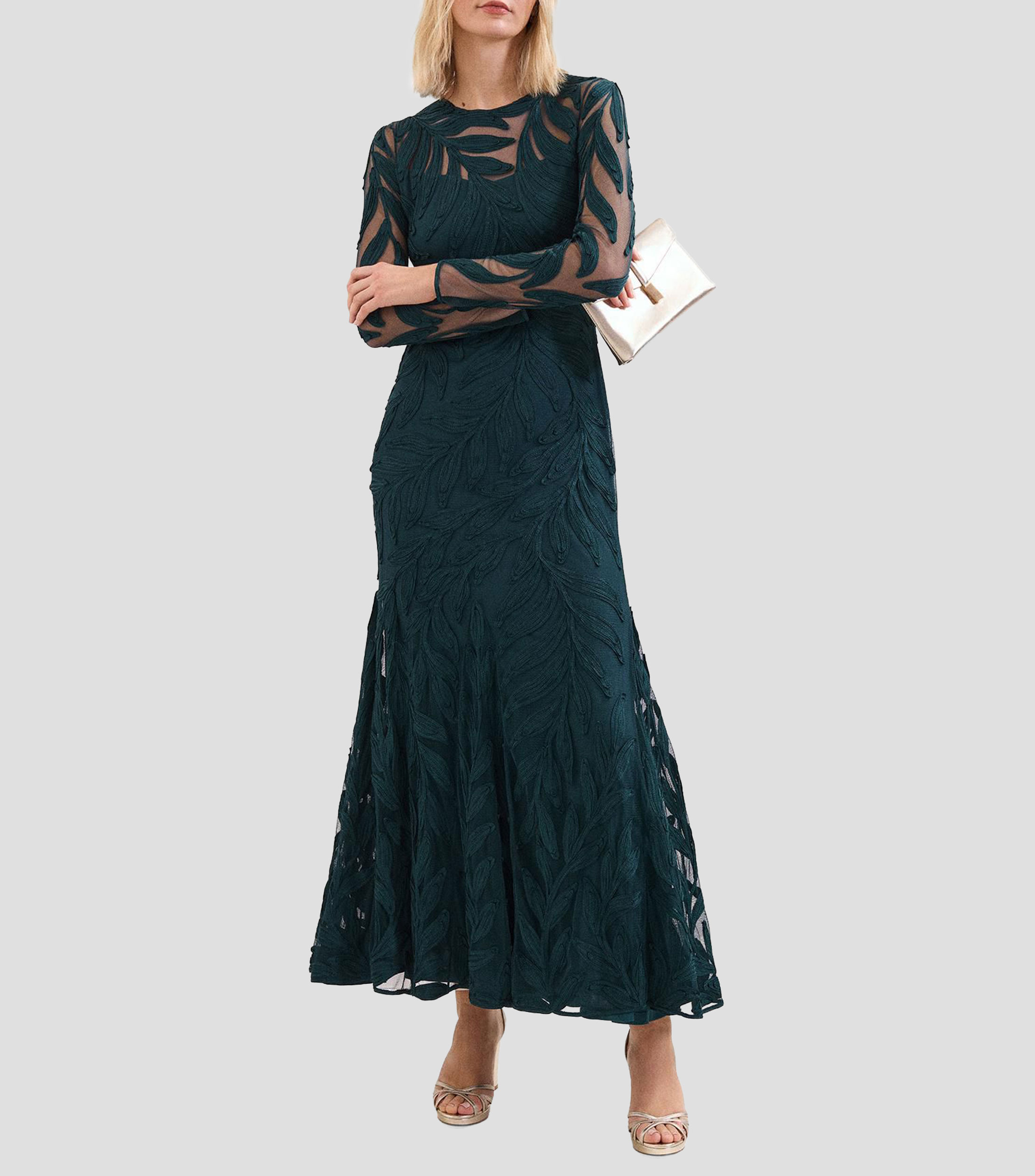 Vestido de fiesta maxi liso Mujer